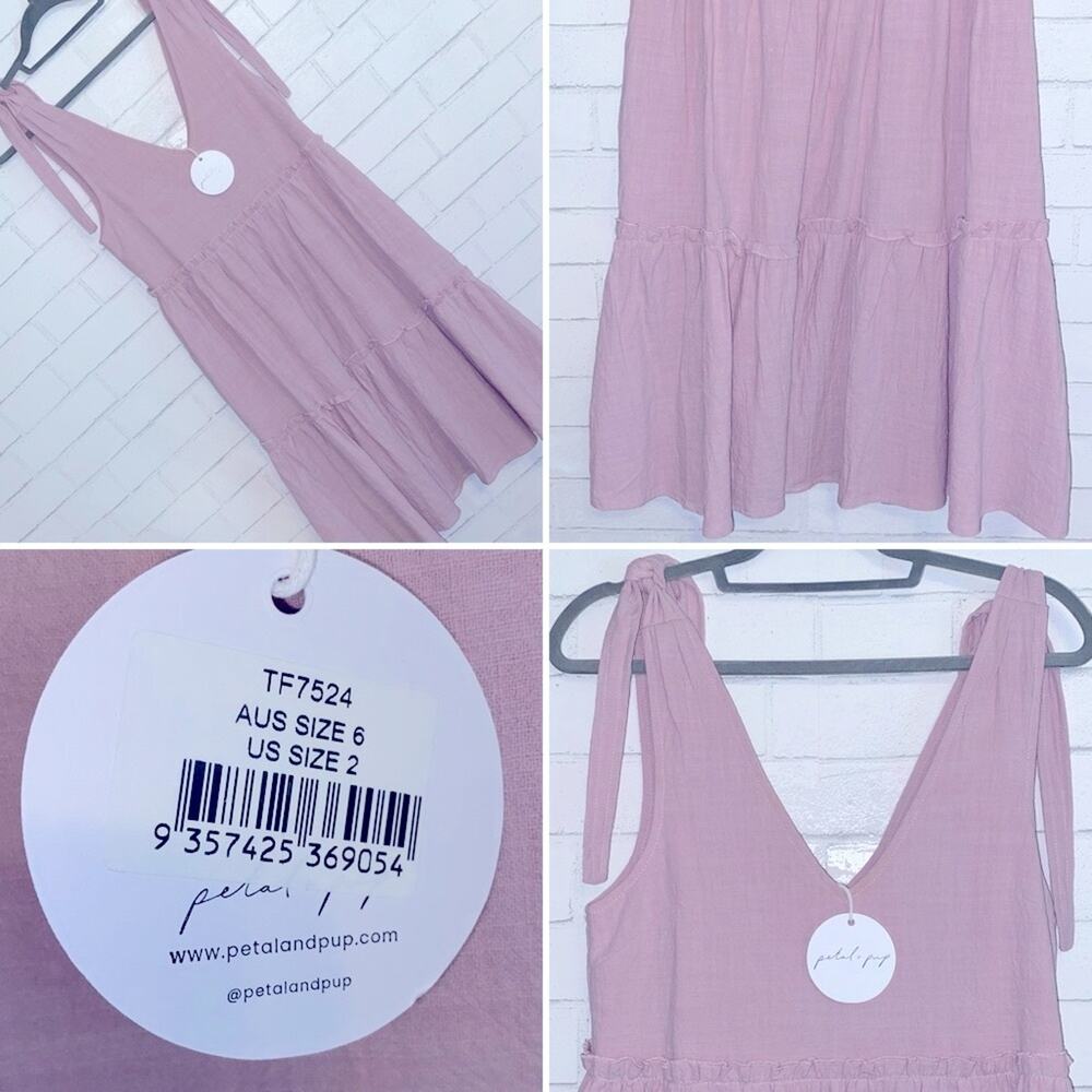 New! $75 Petal + Pup Lavender Linen Nikhil Dress sz 2 NWT